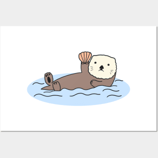 Cute Sea Otter Posters and Art